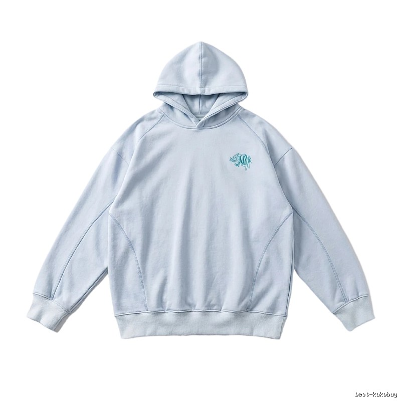 SynaWorld Simple Style Light Blue Hoodie