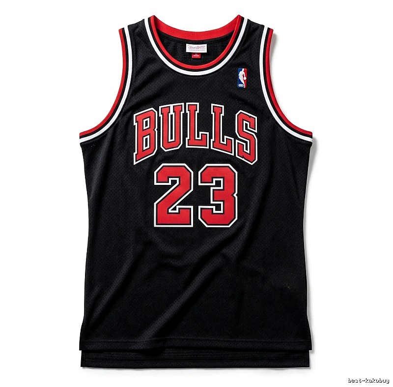 The classic black and red basketball uniforms of the Michael Jordan.