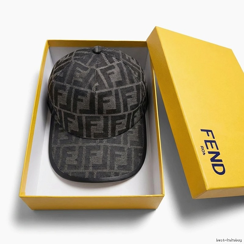 The classic black trendy brand cap of Fendi.