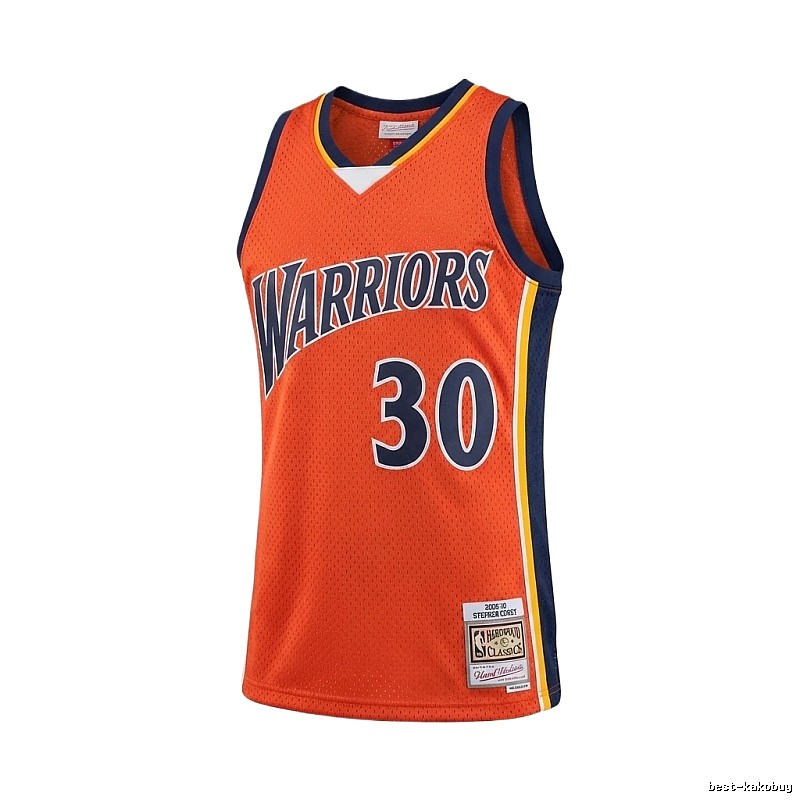 The retro orange jersey of Stephenen Curry from the Warriors team.