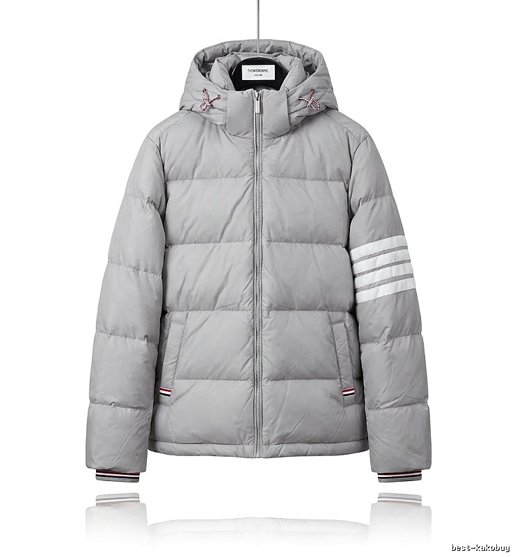 Thom Browne Classic Stripe Grey Down Jacket