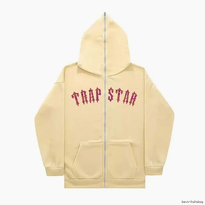 Trapstar Resort Graphic zip hoodie Black Zip Pink for Travel Looks