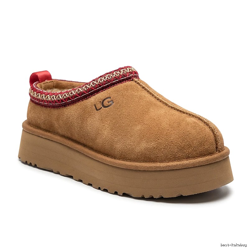 UGG retro-style brown and red - edged thick - soled shoes