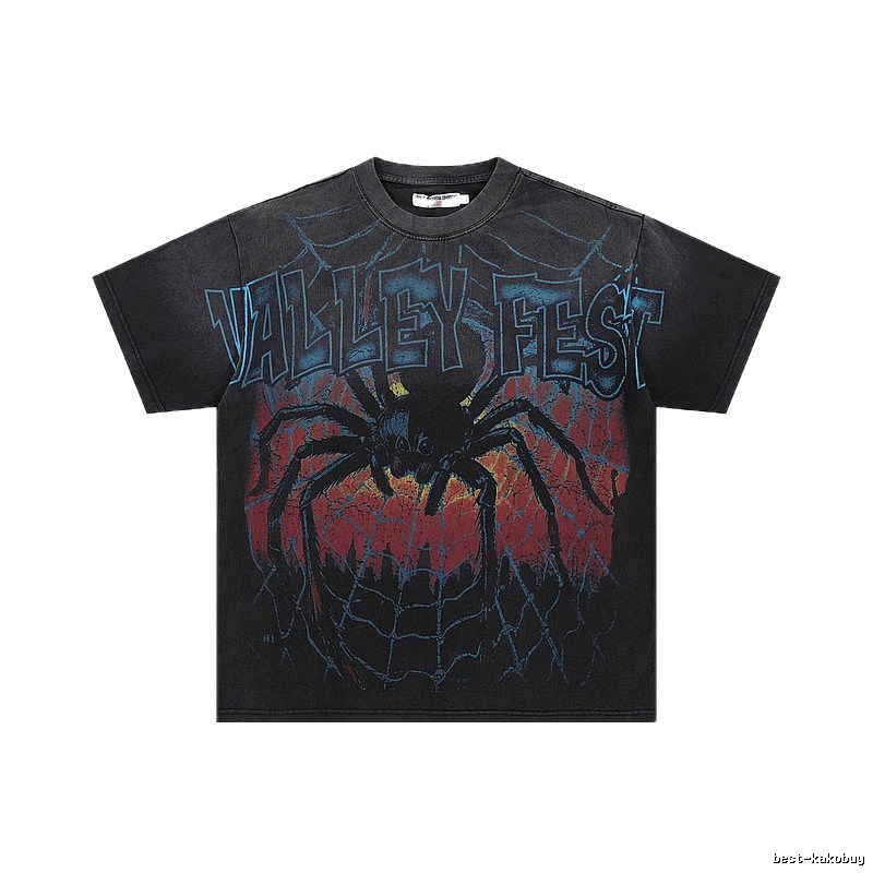 Valley Fest Spider Vintage Distressed Black T-Shirt