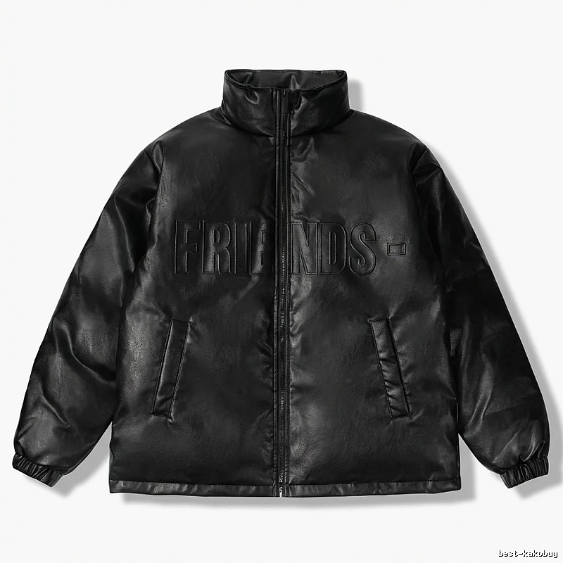 Vlone black trendy and cool style cotton-padded jacket