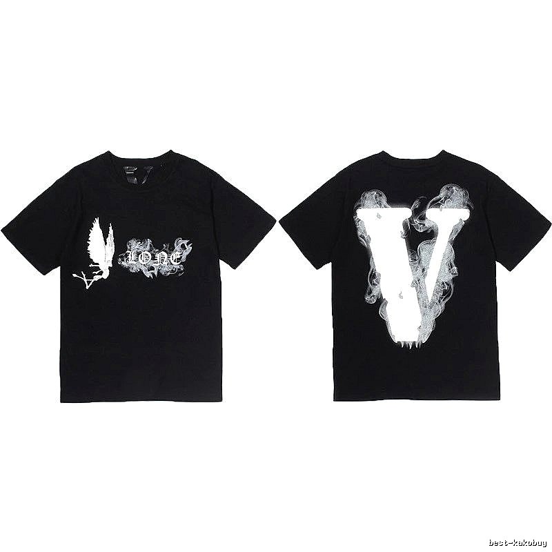 Vlone Premium Style Logo T-shirt Black Purple Vlone for Minimal Outfits